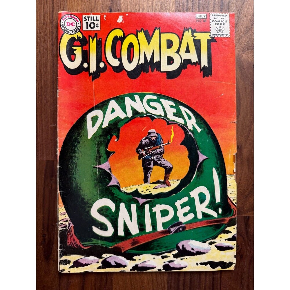 Vintage G.I. Combat #88 July 10¢ DC Comics Silver Age War Comic - Danger Snipe